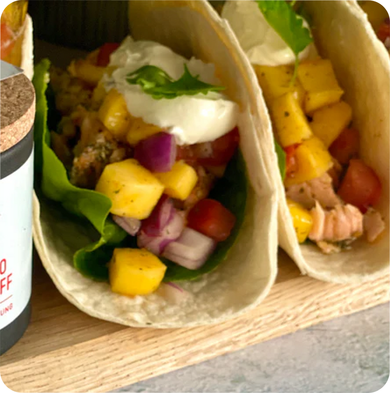 Zalmtortilla's met mangosalsa